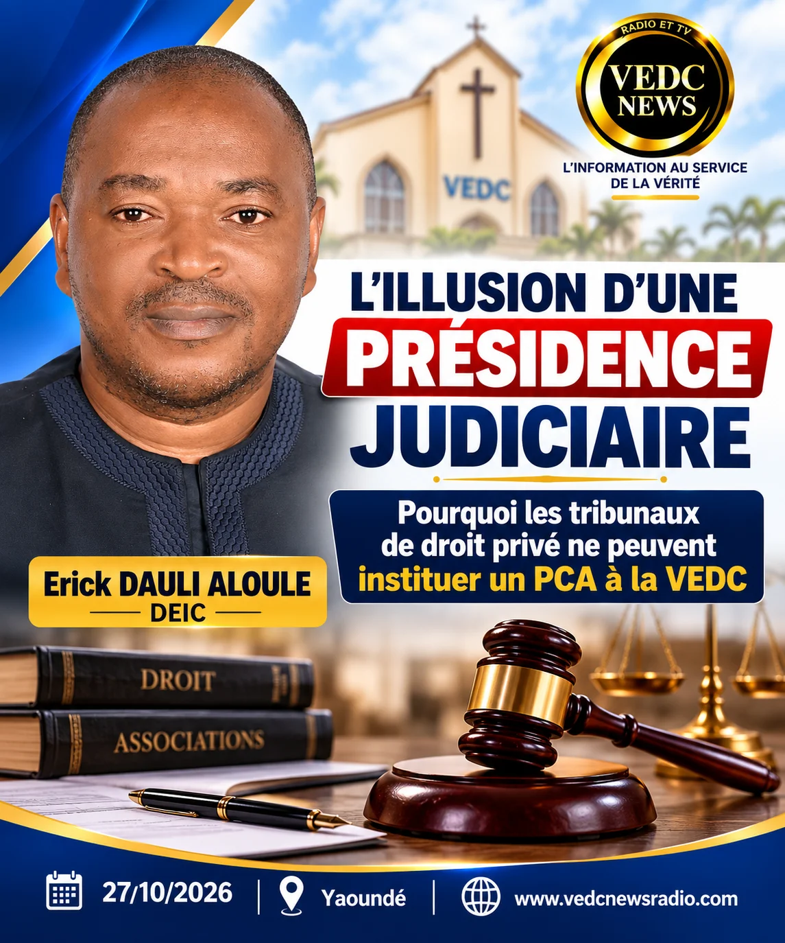 ⚖️🏫L'illusion d'une présidence  judiciaire: pourquoi les tribunaux de droit privé ne peuvent instituer un PCA à la VEDC